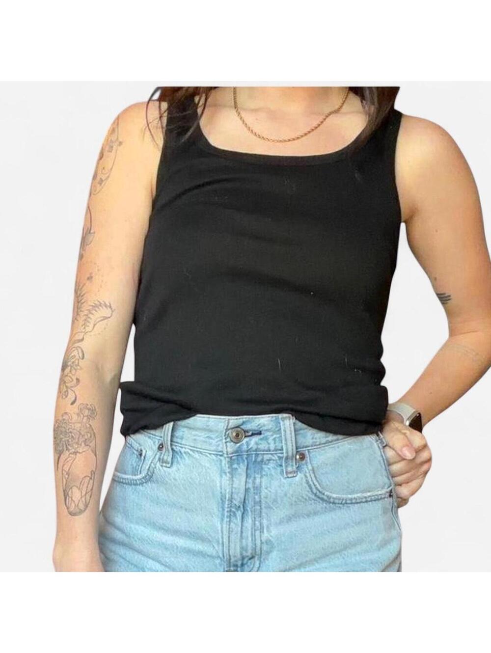 A New Day Women's Black and Blue Vests-tanks-cami